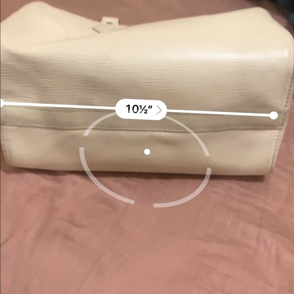 Louis Vuitton Cream Handbag with Patterned Scarf
